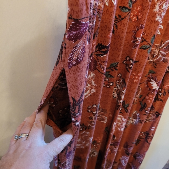 24/7 by Maurices Burnt Orange Floral Tank Maxi Dress - M - Picture 3 of 4